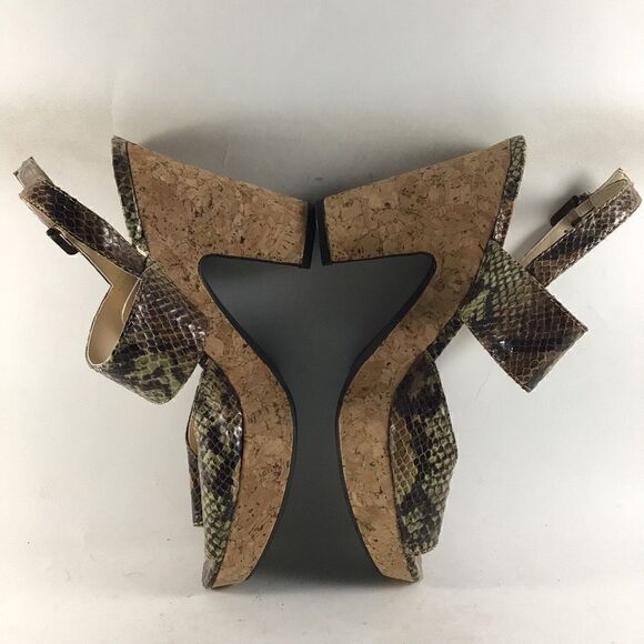 Adrienne Vittadini Yancy womens heeled sandals snake leather brown size 7.5 - Picture 6 of 9